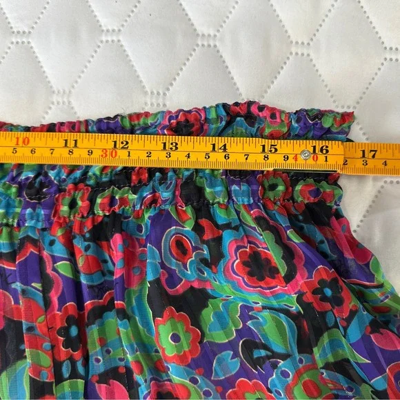 Diane Freis 2 Piece Skirt Set Womens OS Purple Floral Georgette Good Vintage - Picture 4 of 10